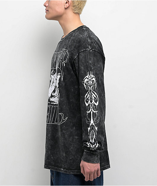 Ninth Hall Natures Edge Black Wash Long Sleeve T-Shirt | Zumiez