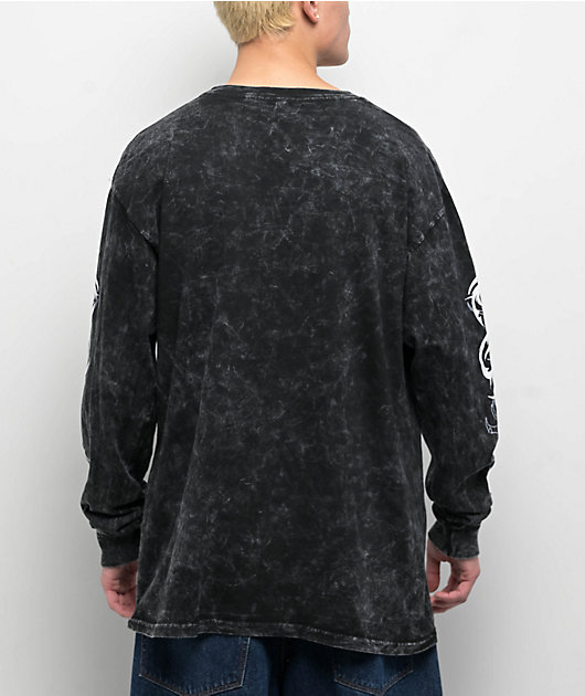 Ninth Hall Natures Edge Black Wash Long Sleeve T-Shirt | Zumiez