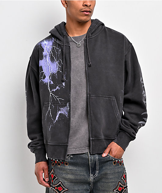 ミニストリー1000ホモDJs WAX ・T ZIP HOODIE 稀抄 XL Ninth Hall Night Terrors Black Wash Crop Zip Hoodie | Zumiez