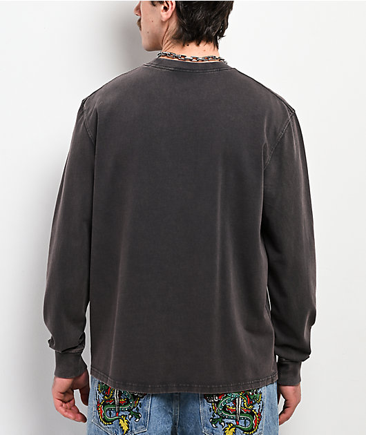 Ninth Hall Nightcrawler Black Wash Long Sleeve T-Shirt