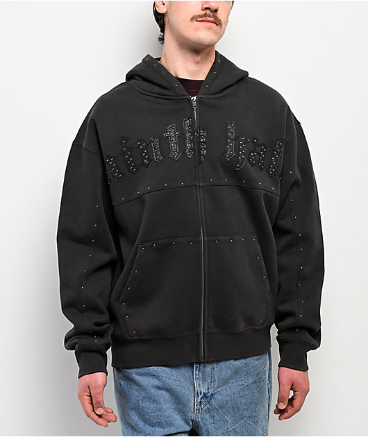 Ninth Hall Nightcrawler Black Wash Zip Hoodie | Zumiez