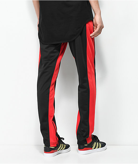 black and red track pants