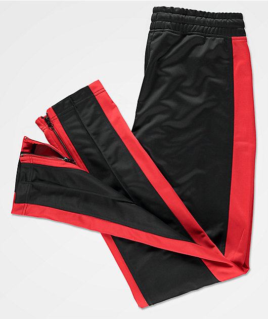 black and red track pants