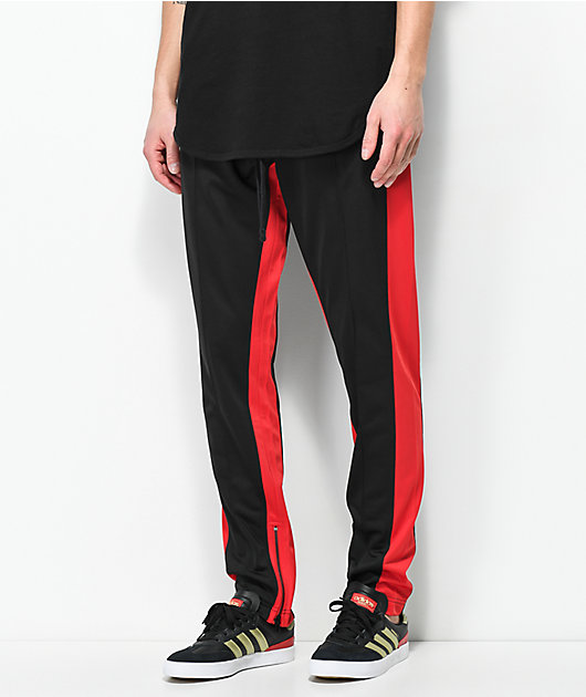 black red track pants