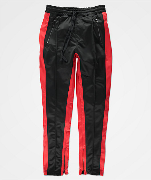 black and red track pants