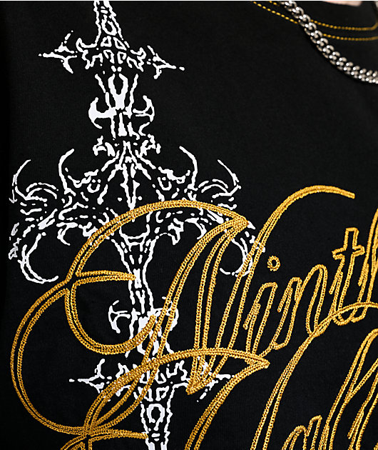 Ninth Hall Olivia Black & Yellow Boxy Crop T-Shirt