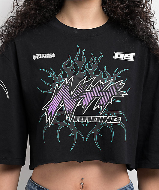 haluc❤ Ninth Hall Olivia Black Boxy Crop T-Shirt | Zumiez