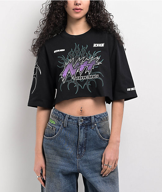 C.Girl♡ Ninth Hall Olivia Black Boxy Crop T-Shirt | Zumiez