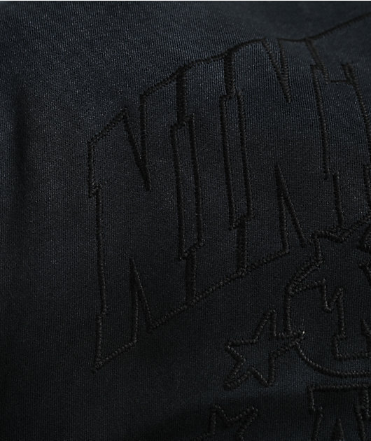 Ninth Hall One Hundred Claws Black Wash Crop Zip Hoodie