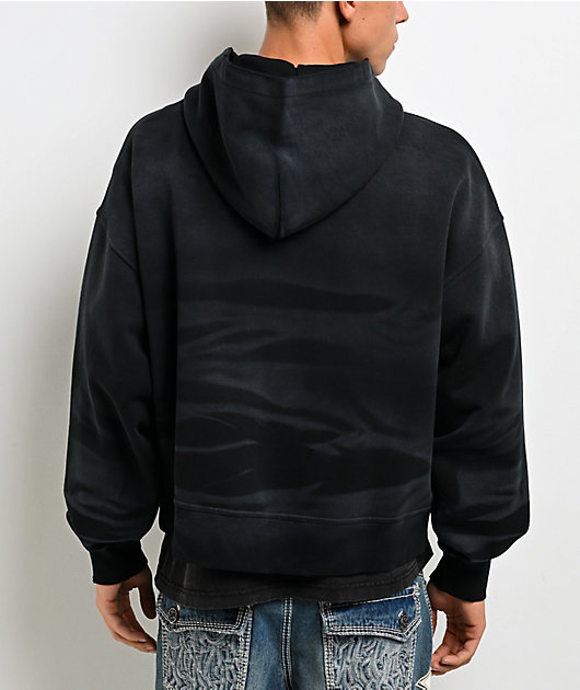 Ninth Hall One Hundred Claws Black Wash Crop Zip Hoodie