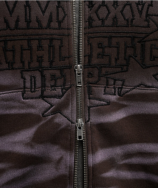 Ninth Hall One Hundred Claws Brown Wash Distressed Crop Hoodie