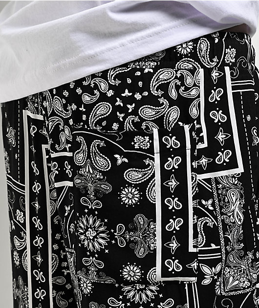 Ninth Hall Paisley Black Rayon Shorts | Zumiez