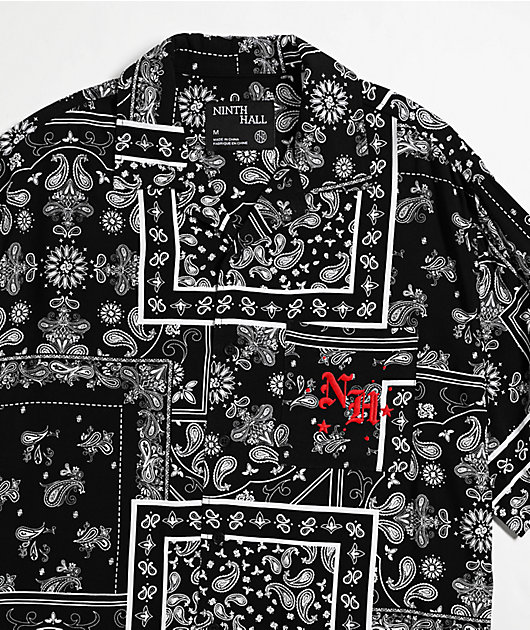 Ninth Hall Paisley Black Short Sleeve Button Up Shirt | Zumiez