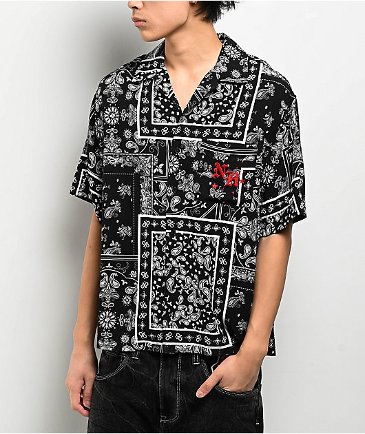 Ninth Hall Paisley Black Short Sleeve Button Up Shirt | Zumiez
