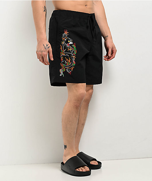 Ninth Hall Panther Black Board Shorts | Zumiez