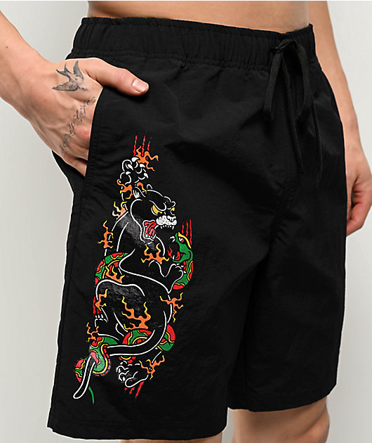 Ninth Hall Panther Black Board Shorts | Zumiez