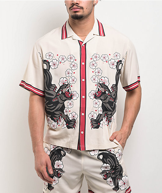 Ninth Hall Panther Natural Button Up Shirt | Zumiez