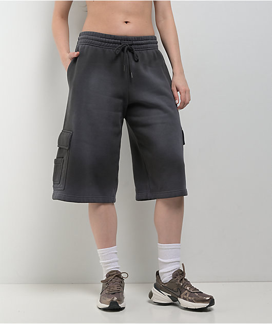 Ninth Hall Payton Charcoal Wash Relaxed Cargo Sweat Shorts | Zumiez