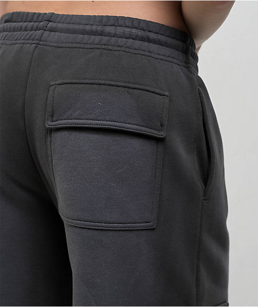 Ninth Hall Payton Charcoal Wash Relaxed Cargo Sweat Shorts