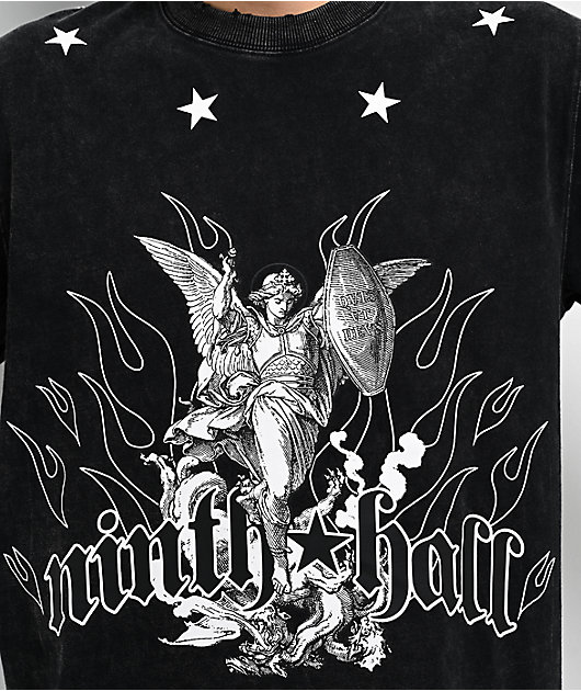 Ninth Hall Pillars Charcoal Wash T-Shirt | Zumiez