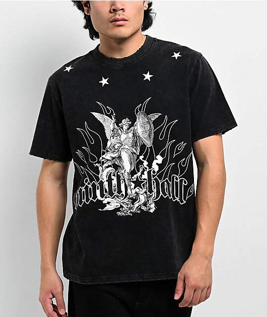 Ninth Hall Pillars Charcoal Wash T-Shirt | Zumiez