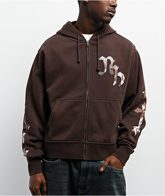 Ninth Hall Potassium Brown Zip Hoodie | Zumiez