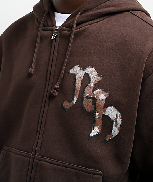 Ninth Hall Potassium Brown Zip Hoodie | Zumiez