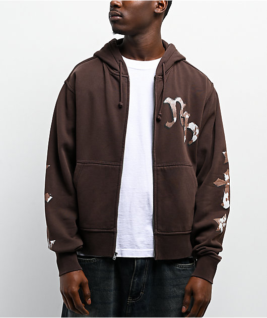 Ninth Hall Potassium Brown Zip Hoodie | Zumiez
