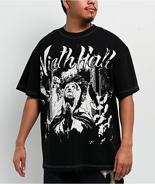 カツルミ　Pray Ninth Hall Prayers Vintage Black Long Sleeve T-Shirt | Zumiez