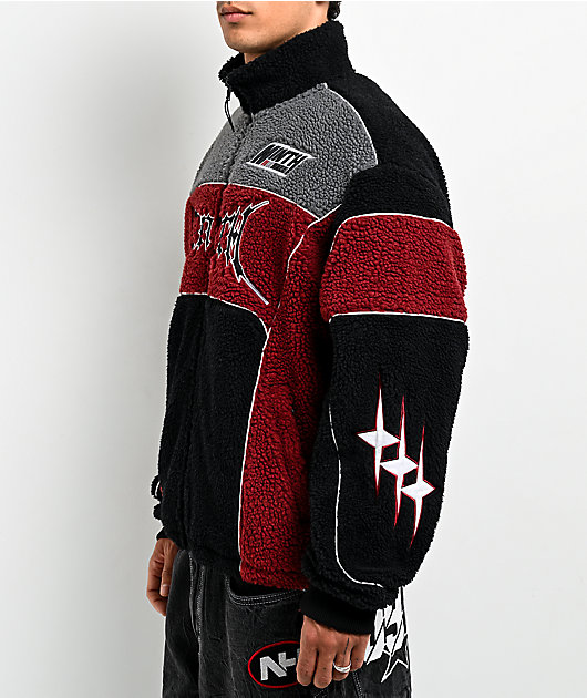 Ninth Hall Racer Tech Red & Black Sherpa Jacket