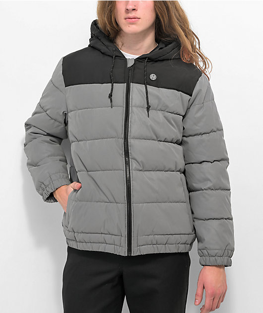 Grey reflective puffer jacket online