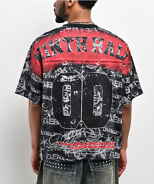 Ninth Hall Reject Black Crop Football Jersey