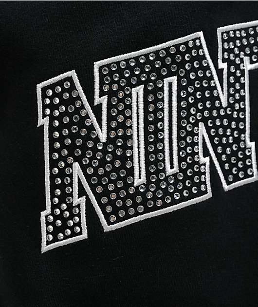 Ninth Hall Rhinestone Black Oversized Sweatpants