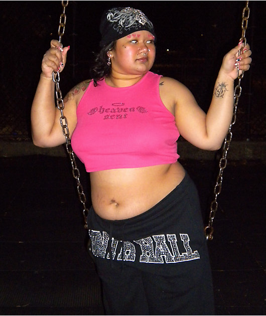 Ninth Hall Rhinestone Black Oversized Sweatpants