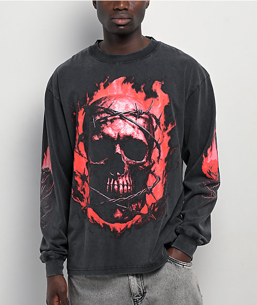 Ninth Hall Rider Charcoal Long Sleeve T-Shirt | Zumiez
