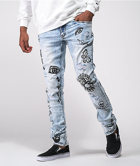 Ninth Hall Rogue Coated Denim Black Skinny Jeans