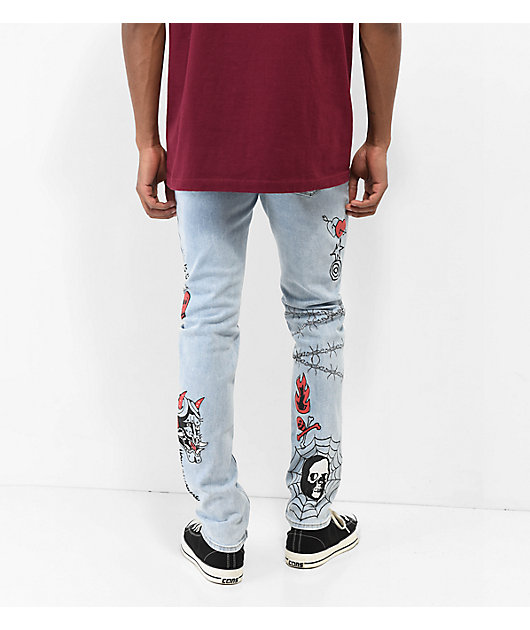 Young and reckless rose best sale embroidered jeans