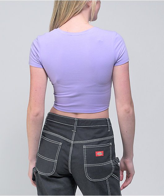 Ninth Hall Sabrina Purple & Yellow Crop T-Shirt