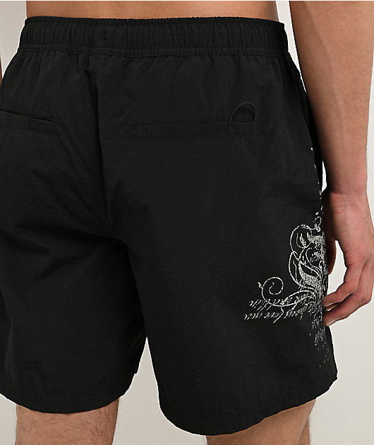 Ninth Hall Sacred Feather Black Board Shorts