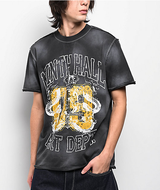 Ninth Hall Shipwreck Black Wash Raw Edge T-Shirt | Zumiez