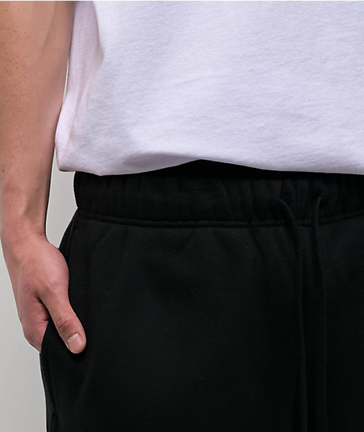 Ninth Hall Side Embroidered Black Oversized Sweatpants