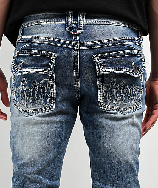 Ninth Hall Signal Crosses Light Blue Flared Jeans