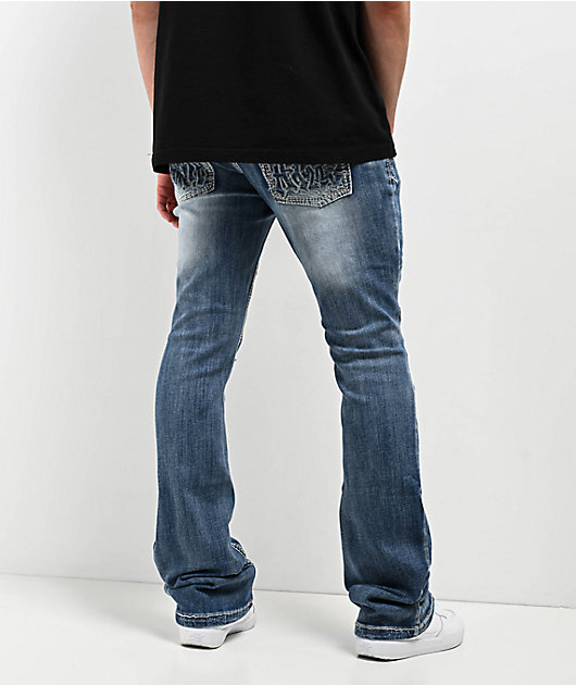 Ninth Hall Signal Crosses Light Blue Flared Jeans
