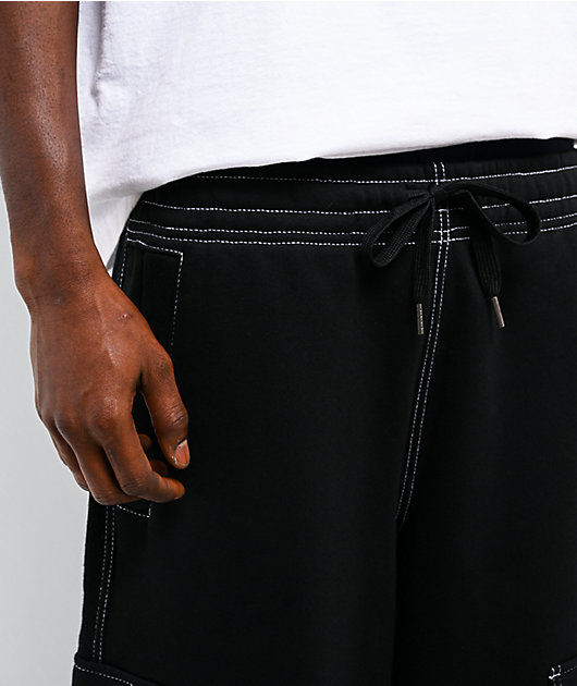 Ninth Hall Stash Black Baggy Cargo Sweatpants
