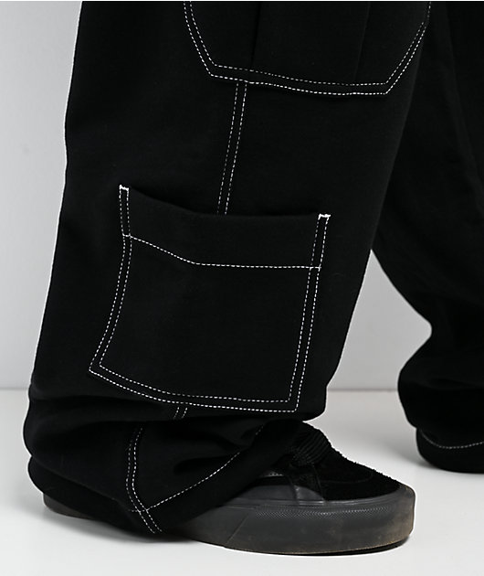 Ninth Hall Stash Black Baggy Cargo Sweatpants | Zumiez
