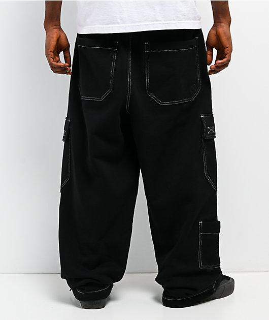 Ninth Hall Stash Black Baggy Cargo Sweatpants
