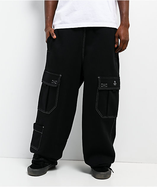 Ninth Hall Stash Black Baggy Cargo Sweatpants | Zumiez