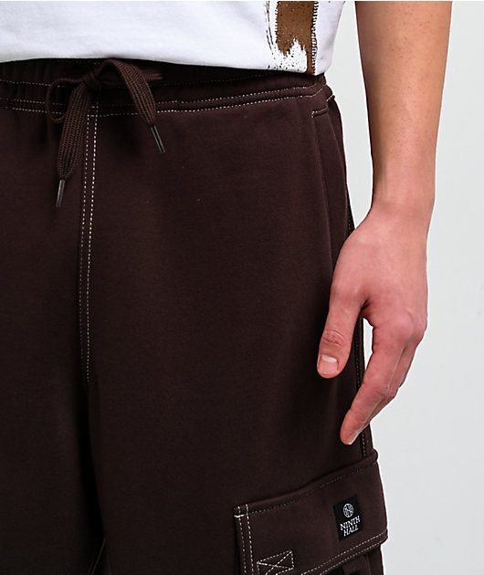 Ninth Hall Stash Brown Baggy Cargo Sweatpants