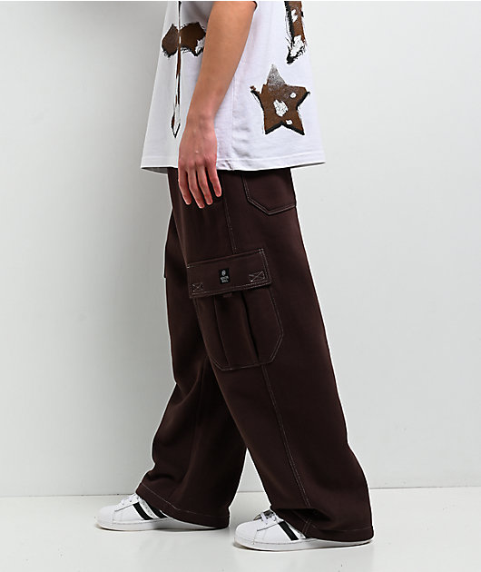 Ninth Hall Stash Brown Baggy Cargo Sweatpants | Zumiez