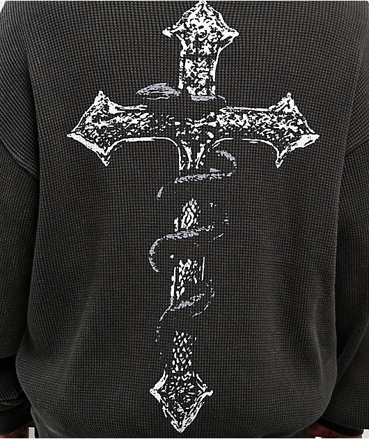 Ninth Hall Stone Black Thermal Zip Hoodie | Zumiez